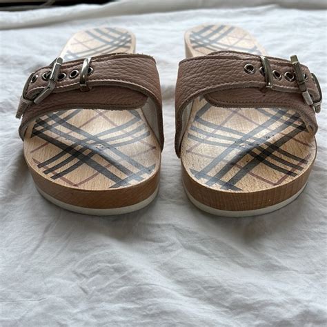 burberry wooden clogs|Burberry flip flops for women.